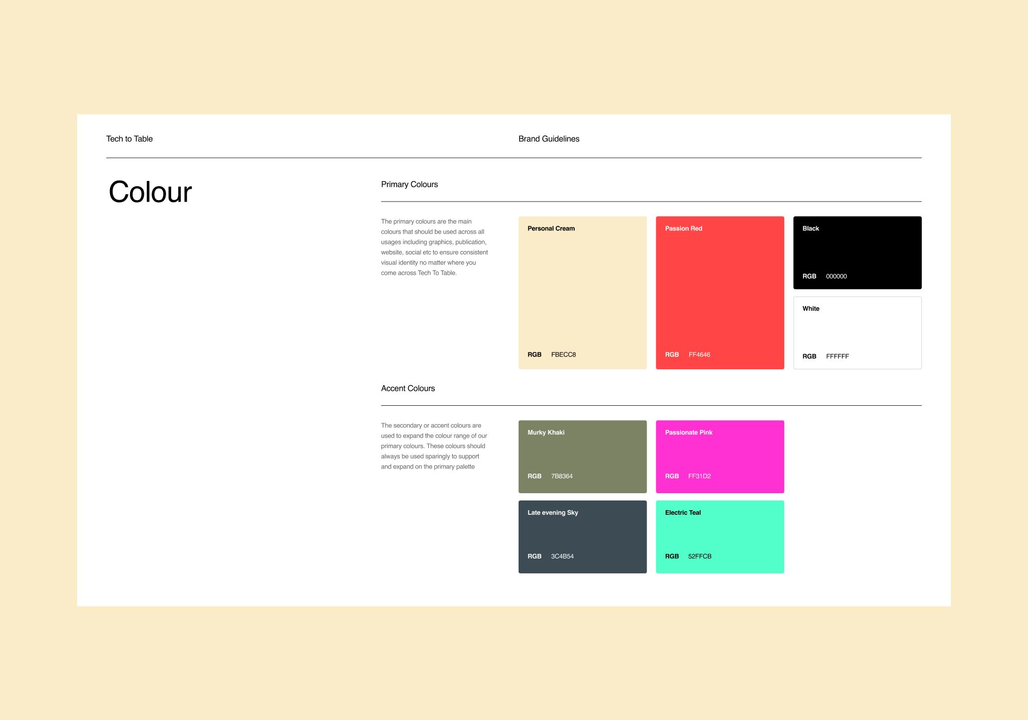 Tech 2 Table - Branding Guidelines